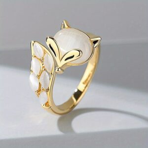 bague avec perle blanche