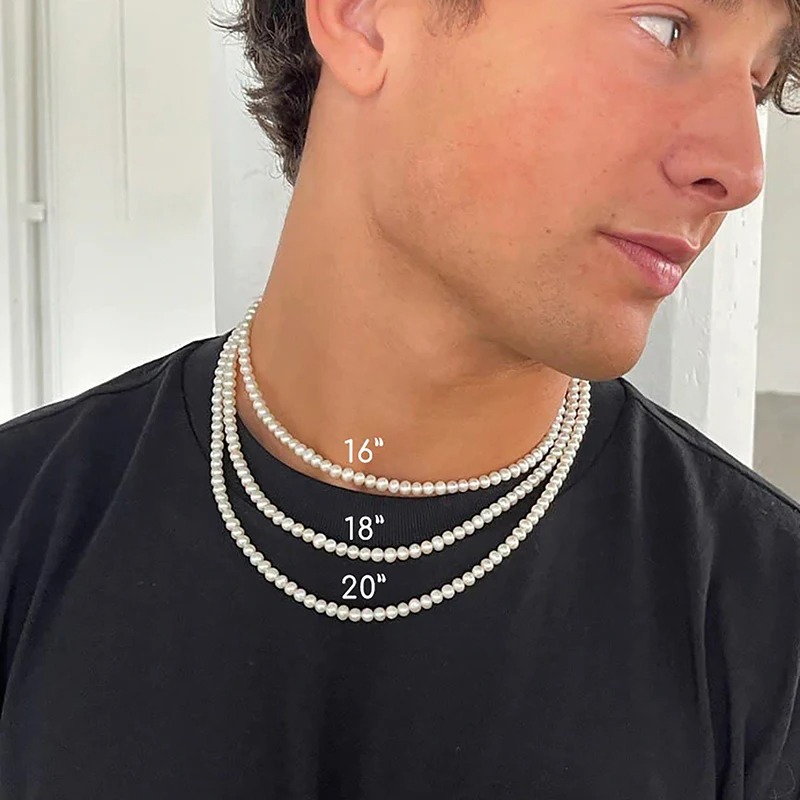 Collier petites perles blanches – Image 4
