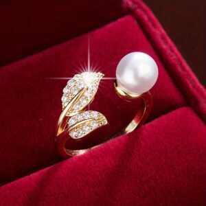 Bague perle blanche