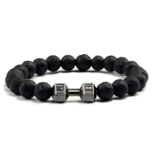 Bracelet homme perle noire