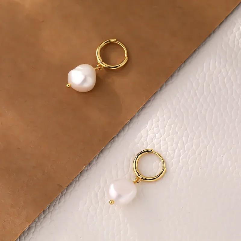 Boucle d'oreille perle en or – Image 3