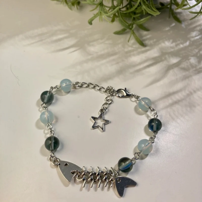 Bracelet perles bleues – Image 3