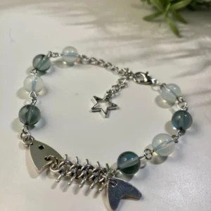 Bracelet perles bleues