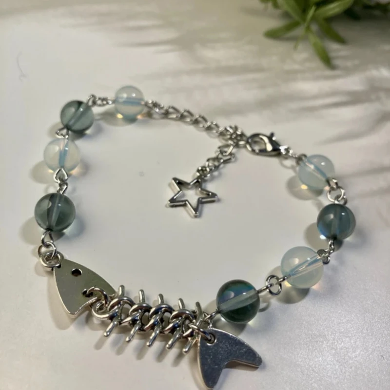 Bracelet perles bleues