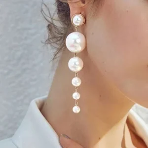 Boucle d'oreille grosse perle pendante
