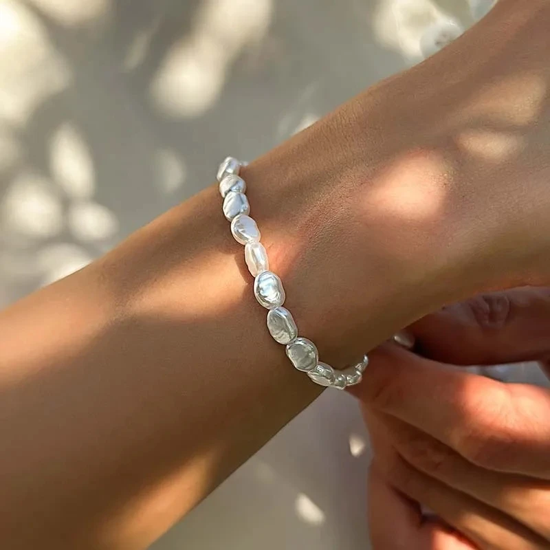 Bracelet perle plate femme