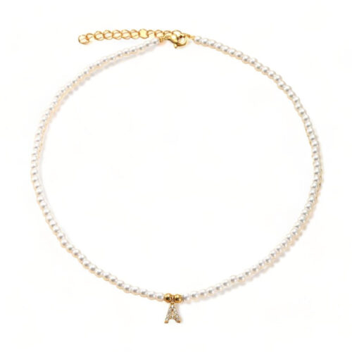 collier perle Letizia avec lettre
