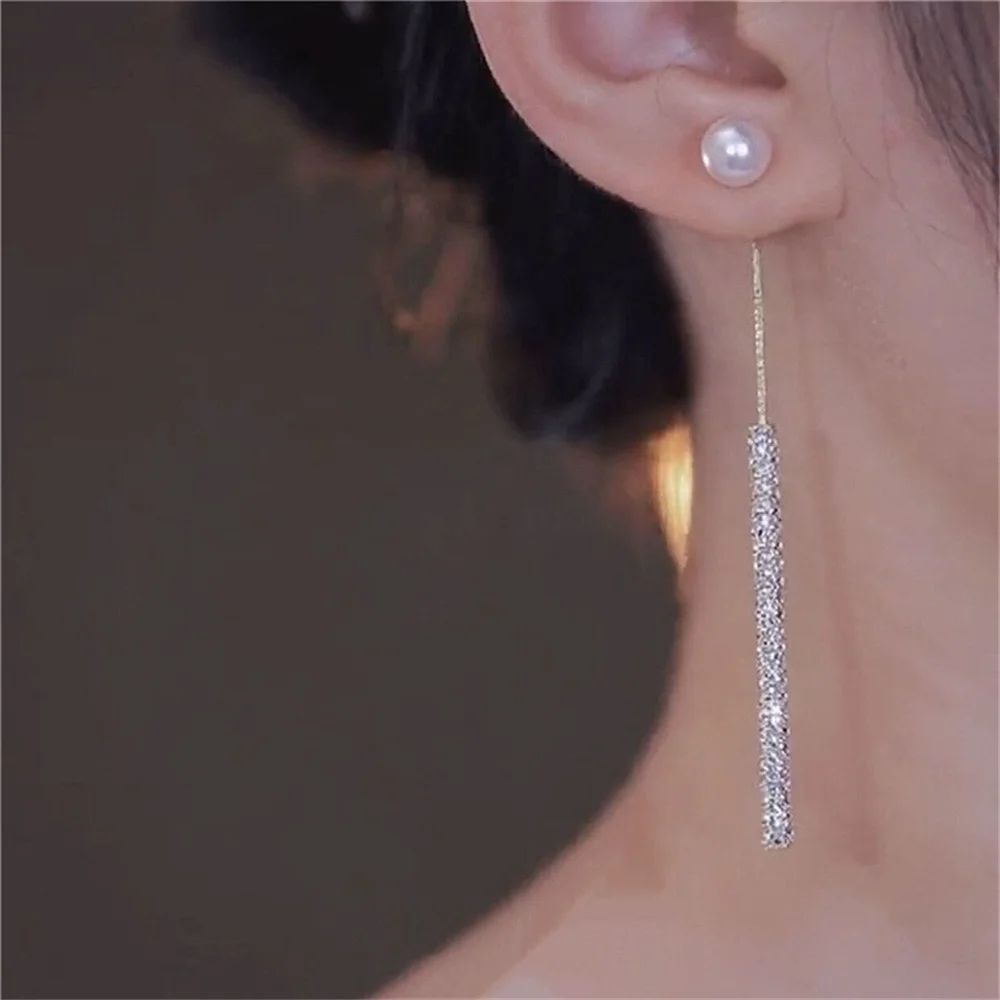 Boucle d'oreille perle et strass – Image 5