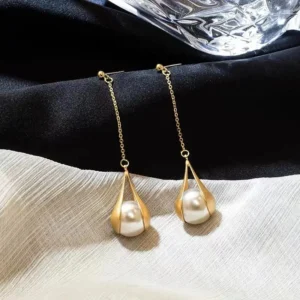 Boucles d'oreilles perles pendantes fantaisie