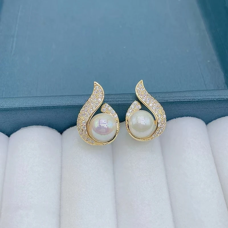 Boucle d'oreille perle et brillant – Image 2