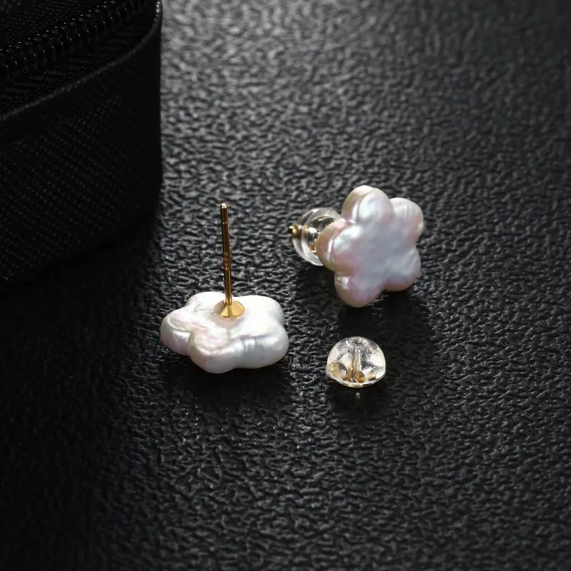 Boucle d'oreille perle plate – Image 2
