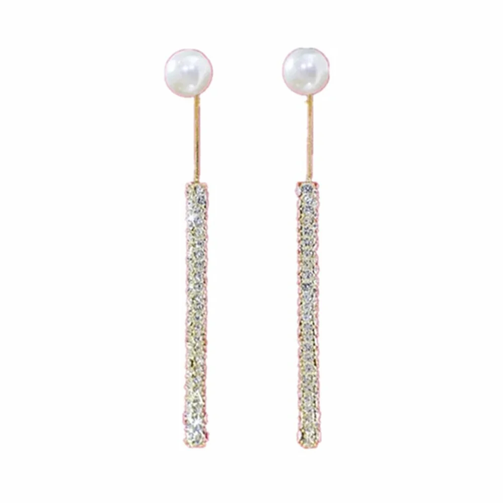 Boucle d'oreille perle et strass – Image 6