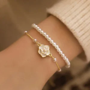 bracelet perle blanche femme