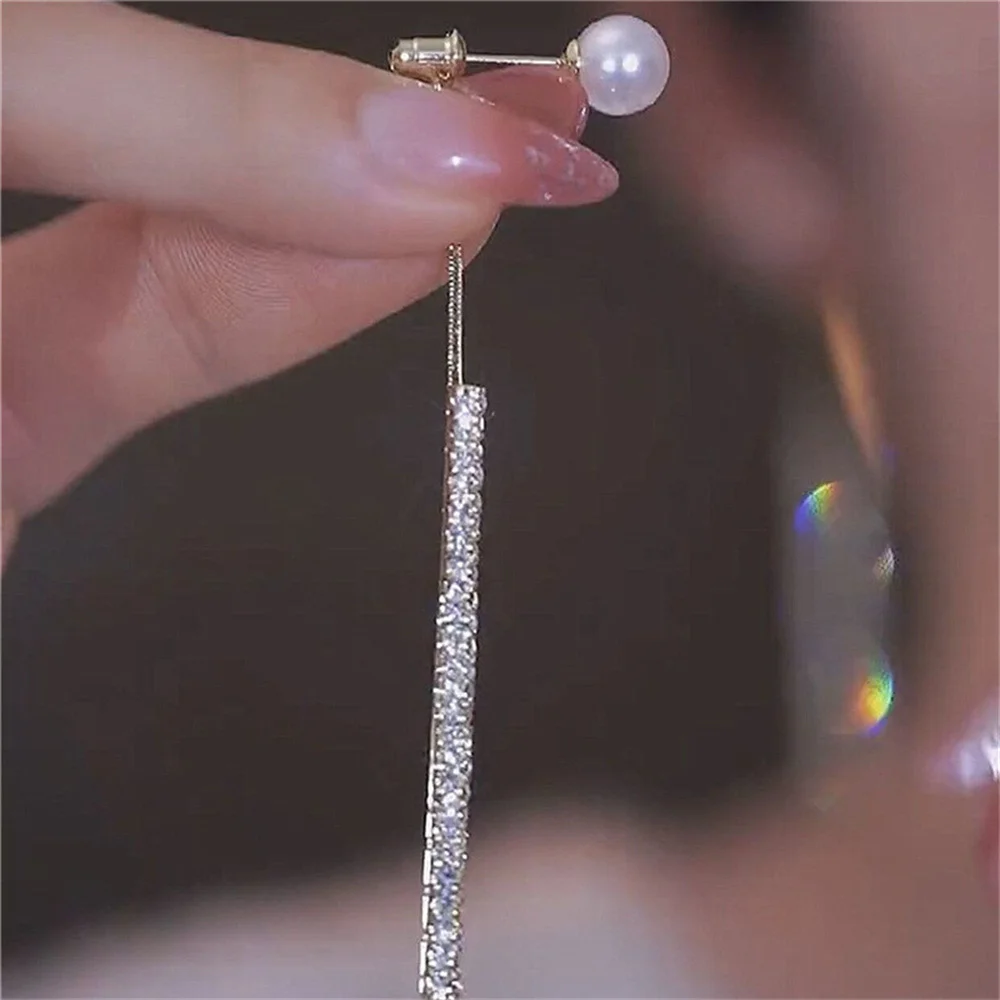 Boucle d'oreille perle et strass – Image 4