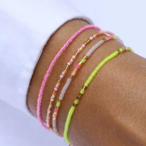 Bracelet perles fluo