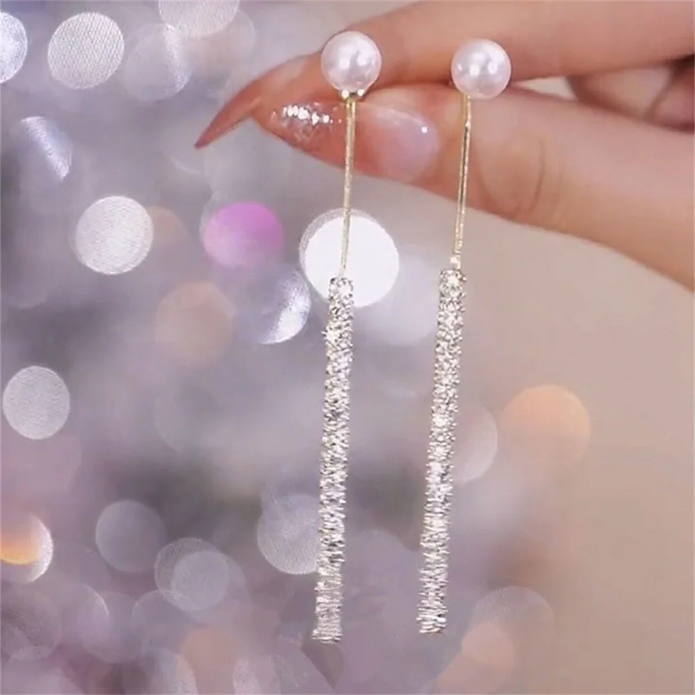 Boucle d'oreille perle et strass – Image 2
