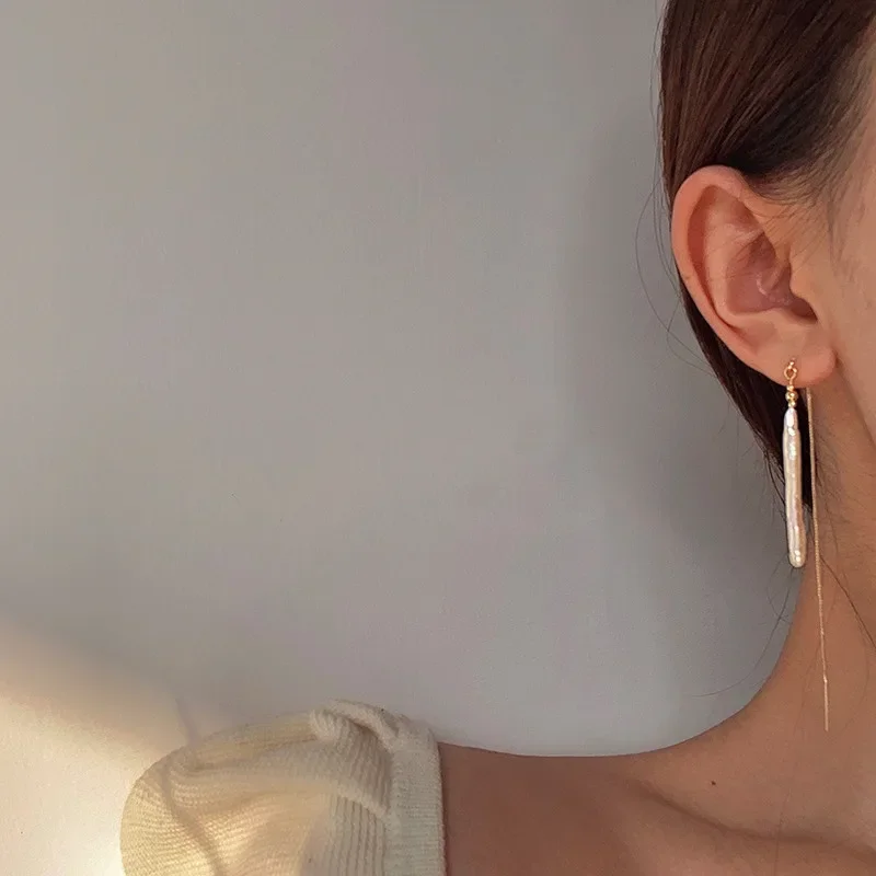 Boucle d'oreille perle d'eau douce – Image 3