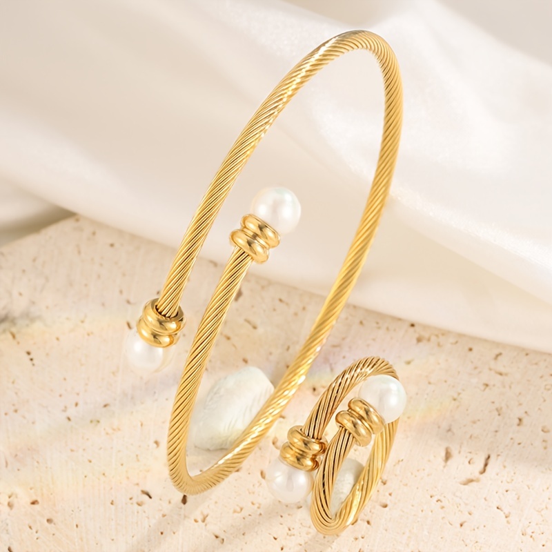 ensemble bijou perle acier