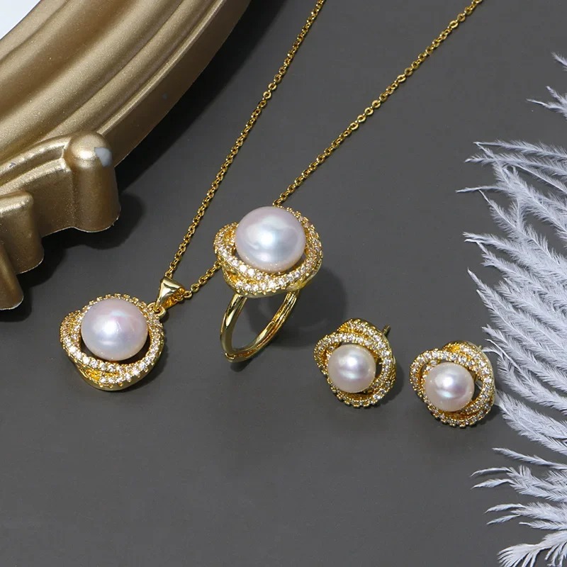 Parure bijoux perle blanche – Image 4