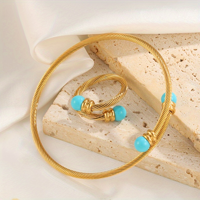 bracelet perle en acier inoxydable