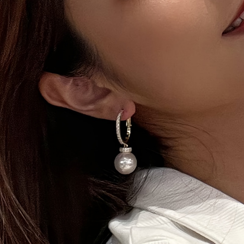 Boucles d'oreilles perles mariage – Image 4