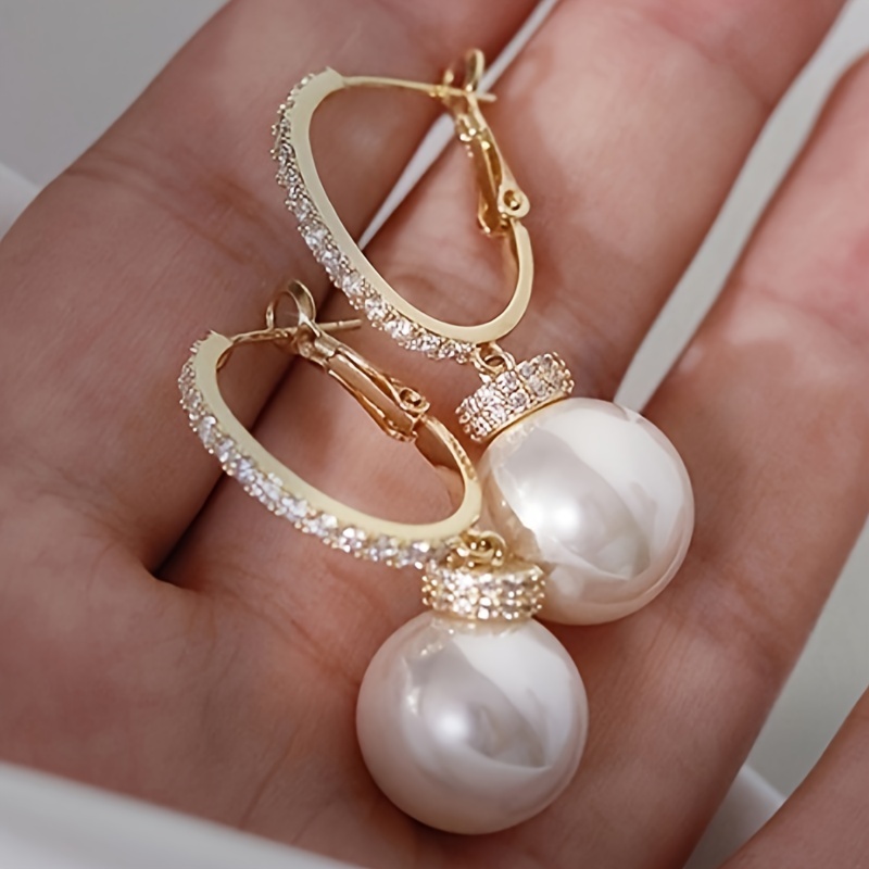 Boucles d'oreilles perles mariage – Image 3