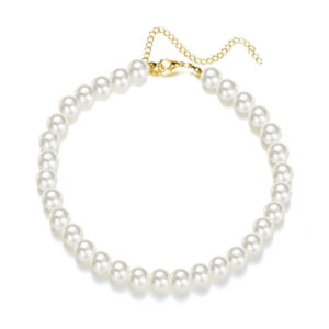 Collier perle blanche ras de cou
