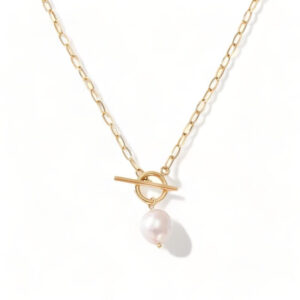Collier pendentif perle ronde blanche