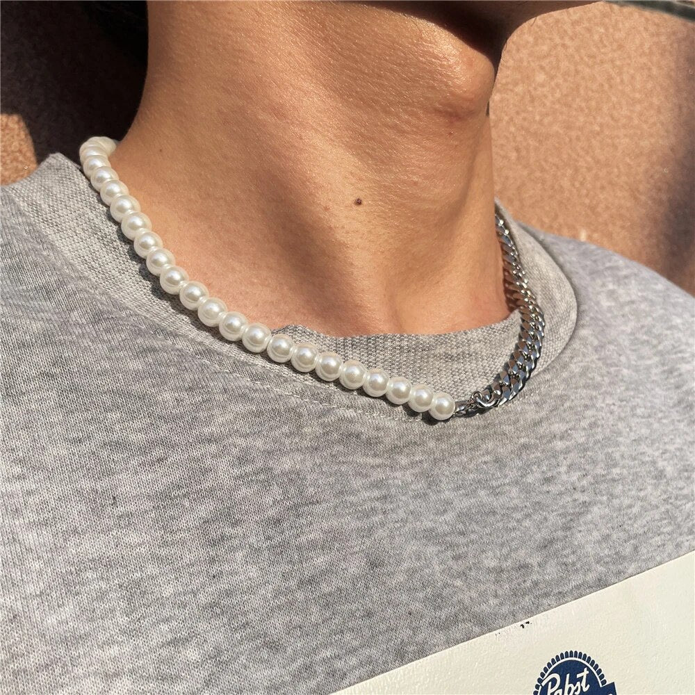 collier de perles et chaine cubaine