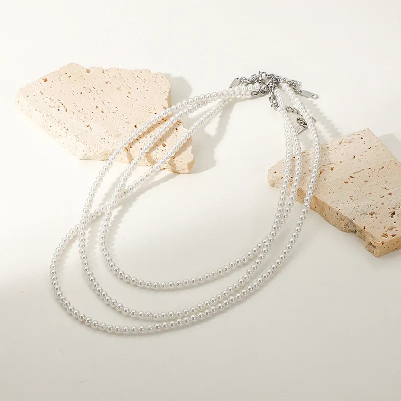 collier perles argent