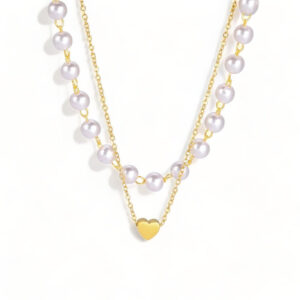collier cœur perle