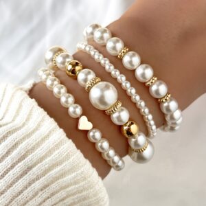 Bracelet femme perle blanche