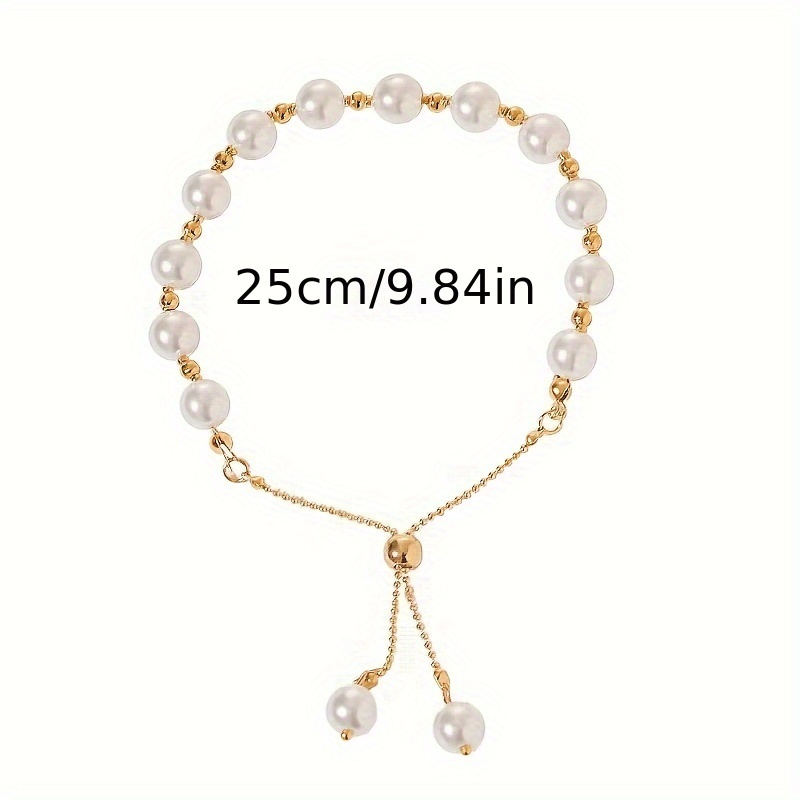 Bracelet perles blanches et or – Image 5