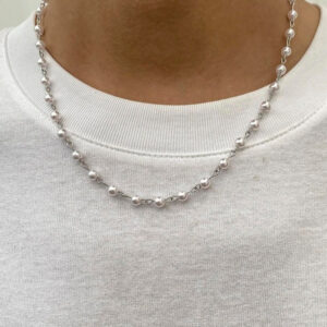 Collier perle homme ras du cou