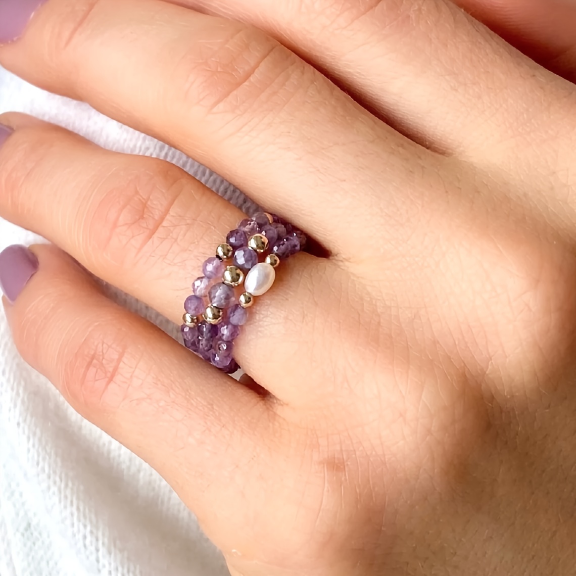 bague perle couleur chic