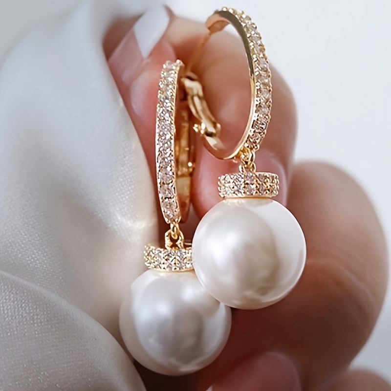 Boucles d'oreilles perles mariage – Image 2