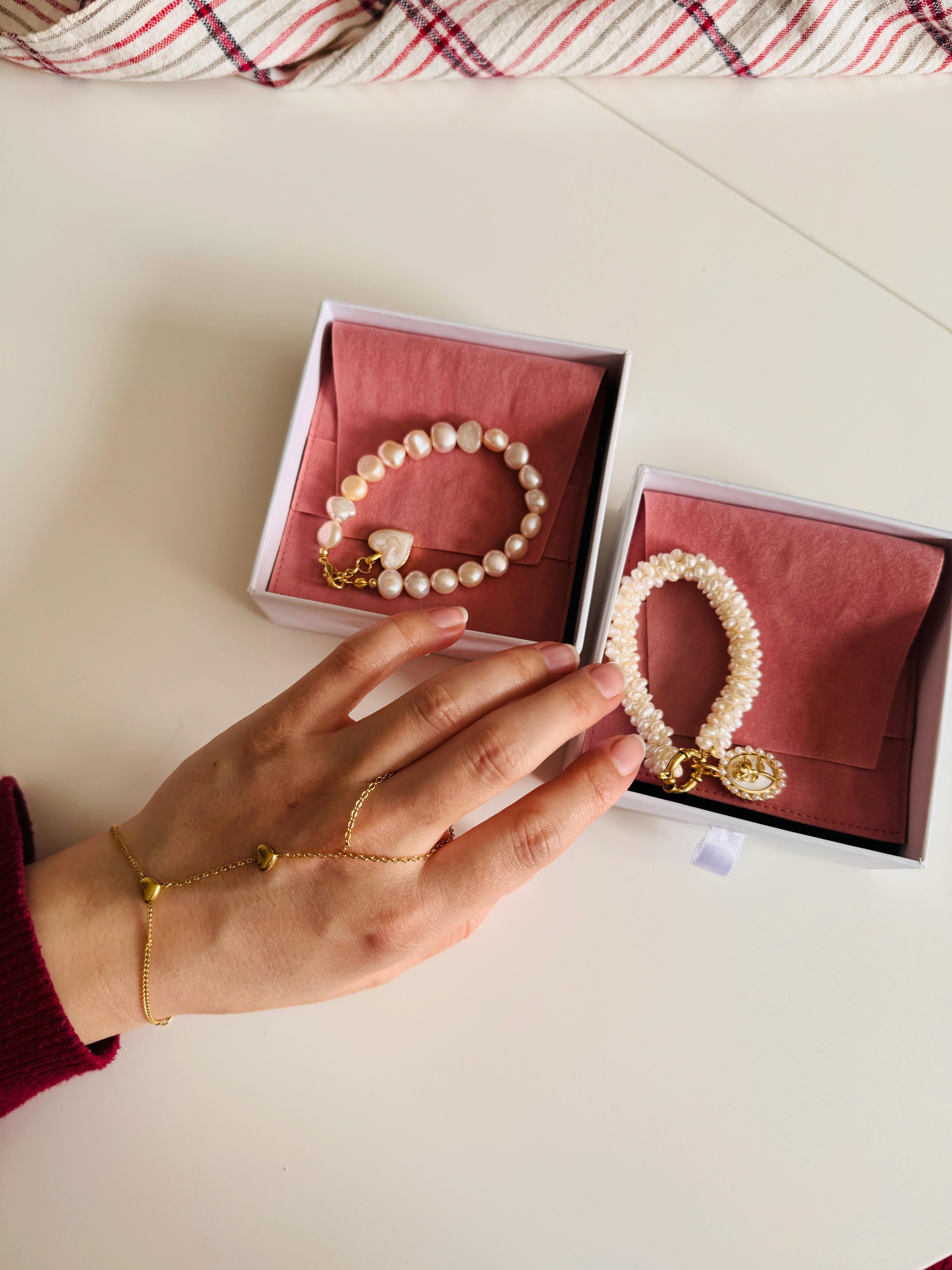 bracelet perle blanche - collierperle.com