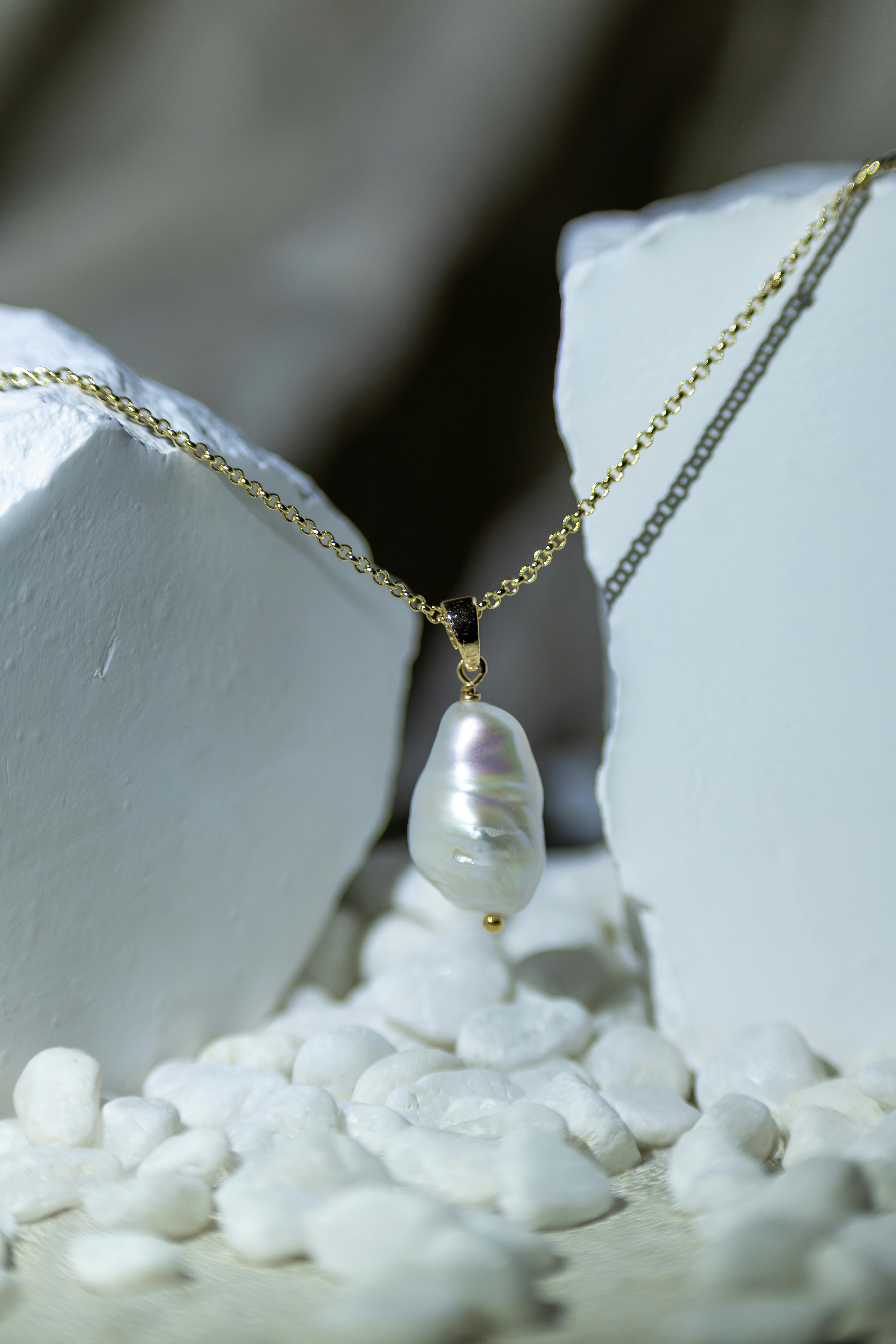 Pendentif perle blanche - collierperle.com